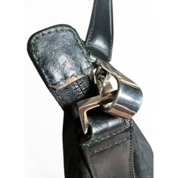 VTG 90s Gucci Nylon Leather Trim Compact Shoulder Bag Black Quiet Luxury Sleek - Picture 16 of 16